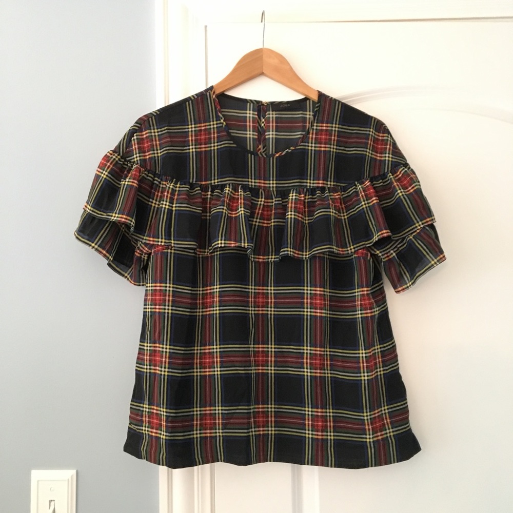 J Crew Tartan Blouse